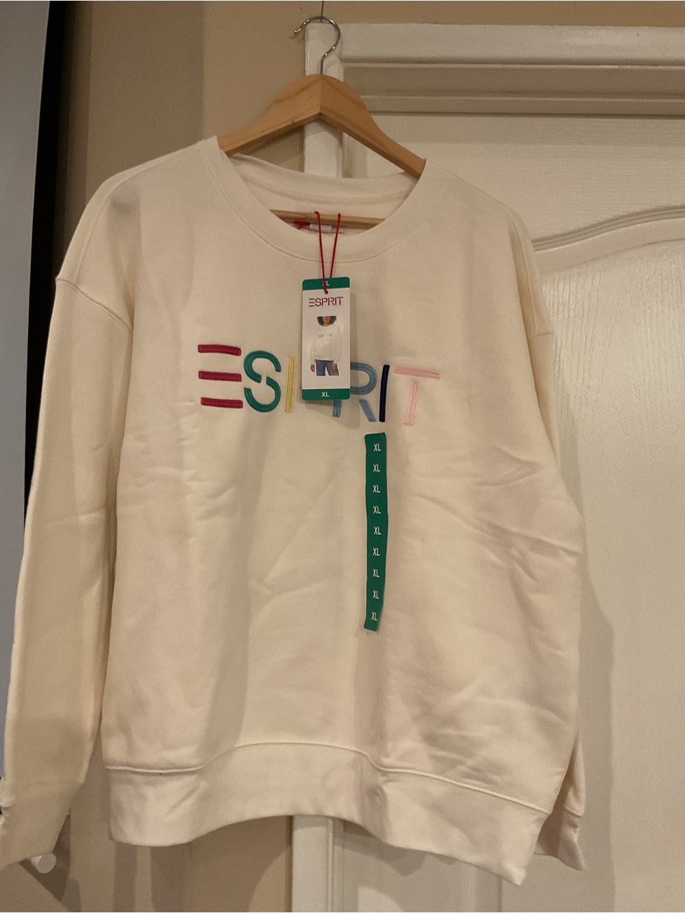 Esprit Retro 80’s Cream Crewneck Sweatshirt M, L, XL, XXLNWT - Picture 5 of 8